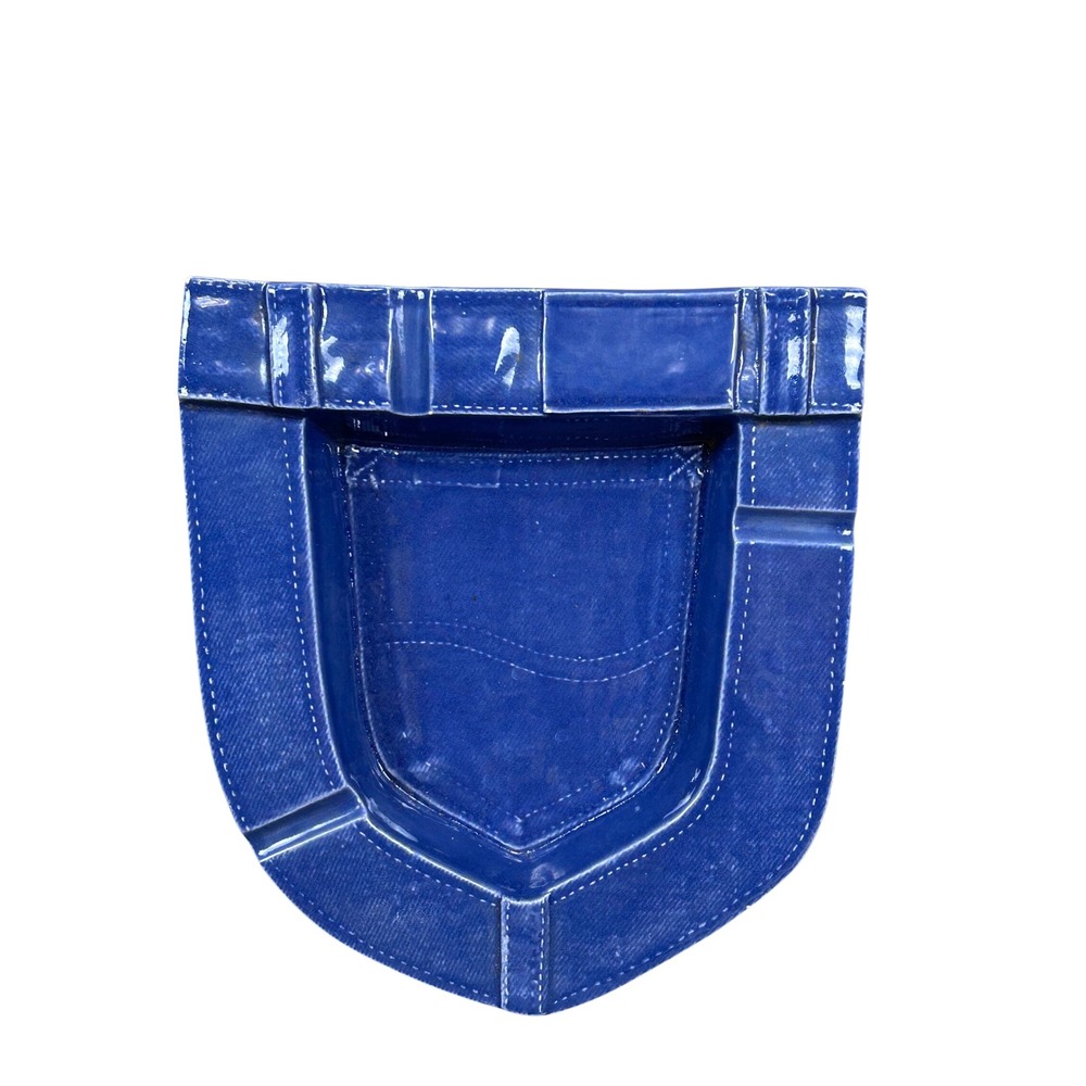 Vintage Duncan Enterprises 1977 Ceramic Denim Jean Pocket Ashtray Blue Trinket‎
